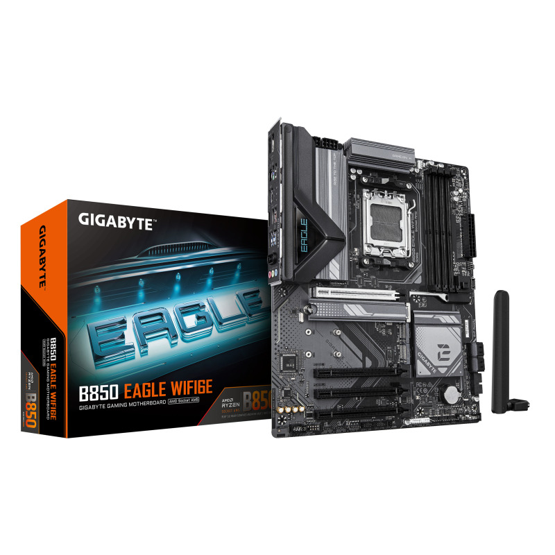 TARJETA MADRE GIGABYTE B850 EAGLE WIFI6E / SOCKET AM5 AMD / DDR5 8200 MT/S / WIFI6 / BT 5.3 / PCIE 5.0 / ATX
